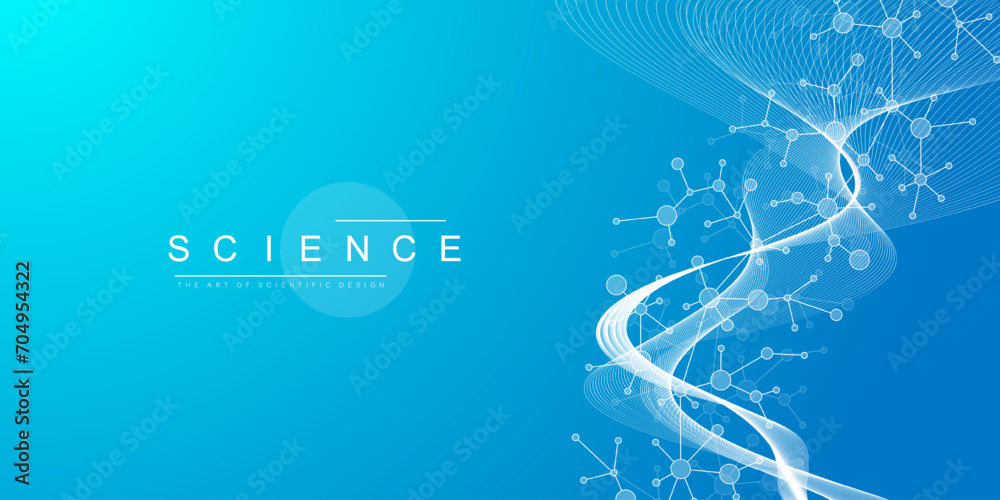 Aufkleber molecular abstract structure background. scientific vector illustration with molecule dna. medical, 