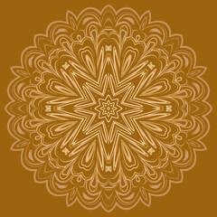 Circular pattern in form of mandala for Henna, Mehndi, tattoo, decoration. Outline doodle hand draw vector illustration.