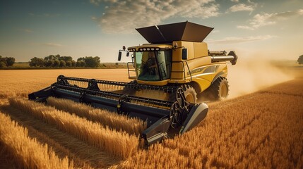 Fototapeta premium Harvest modern wheat in summer