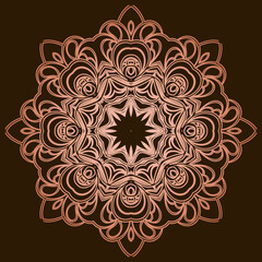 Luxury pattern on a color background. Vector mandala template.
