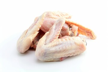 Raw Chicken Wings Isolated on White Background