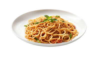 Plate of Noodles isolated on transparent Background