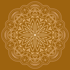 Circular flower mandala pattern for Henna, Mehndi, tattoo, decoration. Decorative ornament in ethnic oriental style.