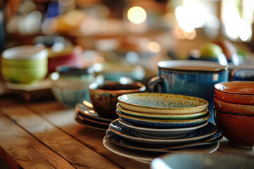 Obraz na płótnie Canvas Tidy Arrangement Of Dishes On The Table