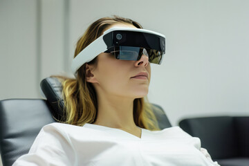 Woman Physical Therapist In Smart Glasses