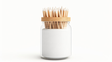 Toothpick jar isolated on white background