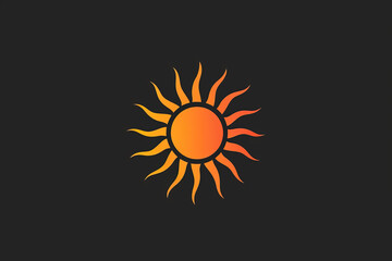 Fototapeta premium Beautiful and stylish sun logo.