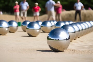 Naklejka premium People playing pétanque 