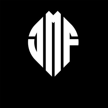 JMF circle letter logo design with circle and ellipse shape. JMF ellipse letters with typographic style. The three initials form a circle logo. JMF circle emblem abstract monogram letter mark vector.