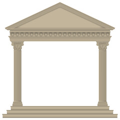Roman/Greek Temple with Corinthian columns, high detailed - obrazy, fototapety, plakaty