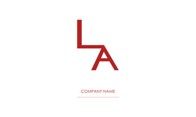 LA or AL Minimal Logo Design Vector Art Illustration