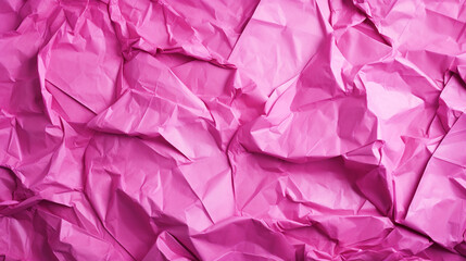 Crumpled paper texture in pink color - ai generative