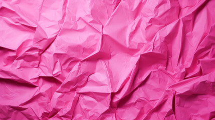 Fototapeta premium Crumpled paper texture in pink color - ai generative