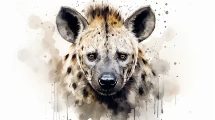 Fotobehang Hyena portrait head © Cybonad