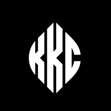 KKC circle letter logo design with circle and ellipse shape. KKC ellipse letters with typographic style. The three initials form a circle logo. KKC circle emblem abstract monogram letter mark vector.