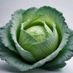 Fototapeta premium cabbage on a white background, digital art, 3d rendering