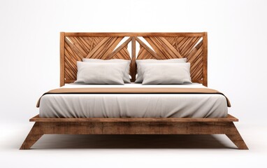 Rustic bed back design, Wooden bed.