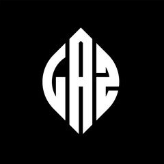 Obraz premium LAZ circle letter logo design with circle and ellipse shape. LAZ ellipse letters with typographic style. The three initials form a circle logo. LAZ circle emblem abstract monogram letter mark vector.