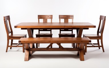Rustic Retreat Dining Set, Wood dining table and chairs.