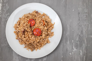 Arroz de pato duck rice is a traditional recipe from Portugal
