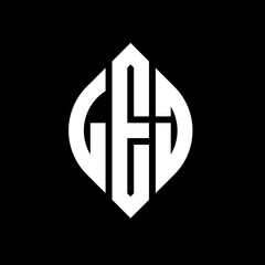 LEJ circle letter logo design with circle and ellipse shape. LEJ ellipse letters with typographic style. The three initials form a circle logo. LEJ circle emblem abstract monogram letter mark vector.