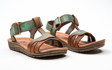 Serene Soles sandal pair, Tranquil Feet Footwear, Calm Sandal Set.