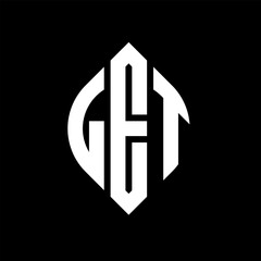 LET circle letter logo design with circle and ellipse shape. LET ellipse letters with typographic style. The three initials form a circle logo. LET circle emblem abstract monogram letter mark vector.