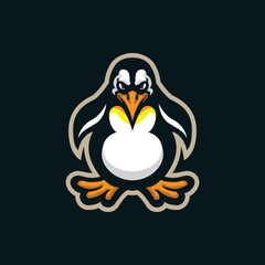 Penguin mascot logo design vector with modern illustration concept style for badge, emblem and t shirt printing. Smart penguin illustration.