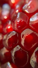 macro photography of pomegranate seeds. selective focus