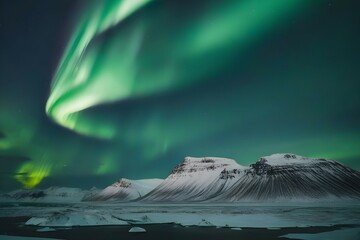 Ethereal dance of the Aurora Borealis illuminating the northern night sky. generative ai