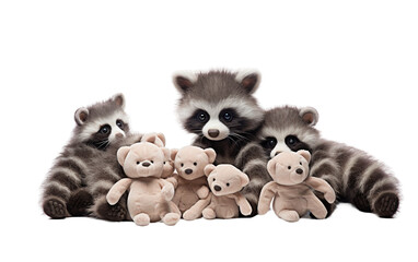 Baby Raccoon Playthings isolated on transparent Background