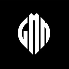 LMM circle letter logo design with circle and ellipse shape. LMM ellipse letters with typographic style. The three initials form a circle logo. LMM circle emblem abstract monogram letter mark vector.