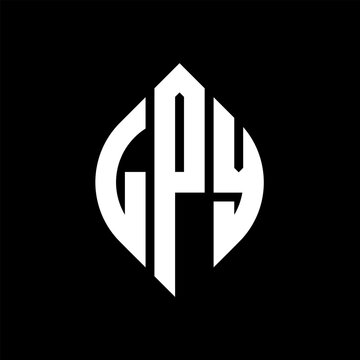 LPY circle letter logo design with circle and ellipse shape. LPY ellipse letters with typographic style. The three initials form a circle logo. LPY circle emblem abstract monogram letter mark vector.