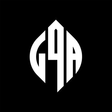 LQA circle letter logo design with circle and ellipse shape. LQA ellipse letters with typographic style. The three initials form a circle logo. LQA circle emblem abstract monogram letter mark vector.