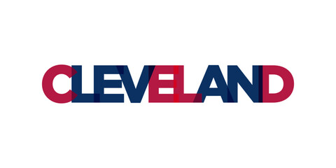 Cleveland, Ohio, USA typography slogan design. America logo with graphic city lettering for print and web.