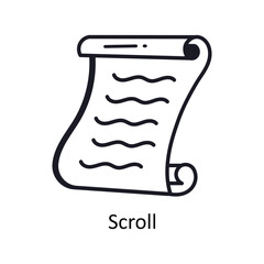 Scroll vector outline doodle Design illustration. Symbol on White background EPS 10 File