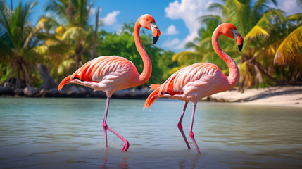 Caribbean Flamingos Nassau Bahamas
