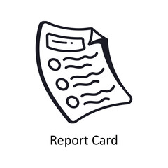 Report card vector outline doodle Design illustration. Symbol on White background EPS 10 File