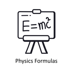 Physics formulas vector outline doodle Design illustration. Symbol on White background EPS 10 File