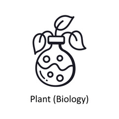 Plant (biology) vector outline doodle Design illustration. Symbol on White background EPS 10 File