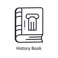 History book vector outline doodle Design illustration. Symbol on White background EPS 10 File