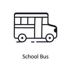 School bus vector outline doodle Design illustration. Symbol on White background EPS 10 File