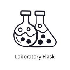 Laboratory Flask vector outline doodle Design illustration. Symbol on White background EPS 10 File