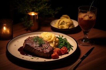  a plate of food sitting on top of a table next to a plate of food on top of a table.