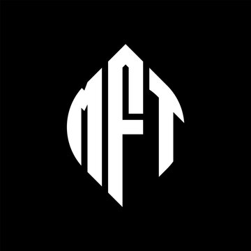 MFT circle letter logo design with circle and ellipse shape. MFT ellipse letters with typographic style. The three initials form a circle logo. MFT circle emblem abstract monogram letter mark vector.