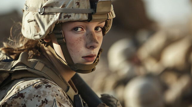 Girl at war. A sensual and tired look after the last mission.