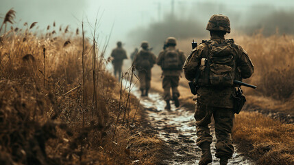 Soldiers during active combat operations.
