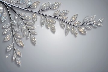 showcasing a sparkling and festive branch adorned with silver glitter by ai generated