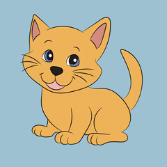 kitten happy and funny character vector artwork