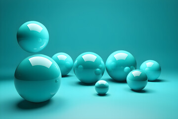 3d render of a group of spheres, generative ai